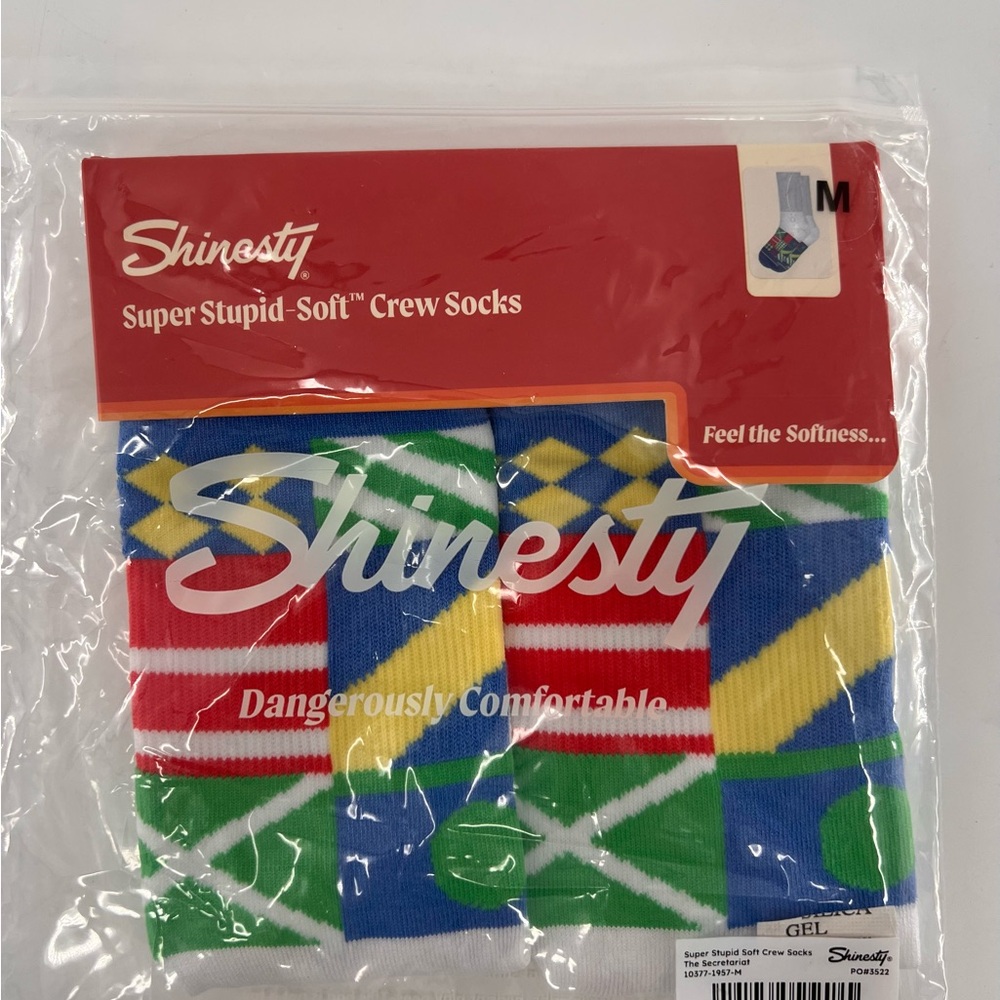 Shinesty Men's Super Stupid Soft Crew Socks The Secretariant Medium NWT